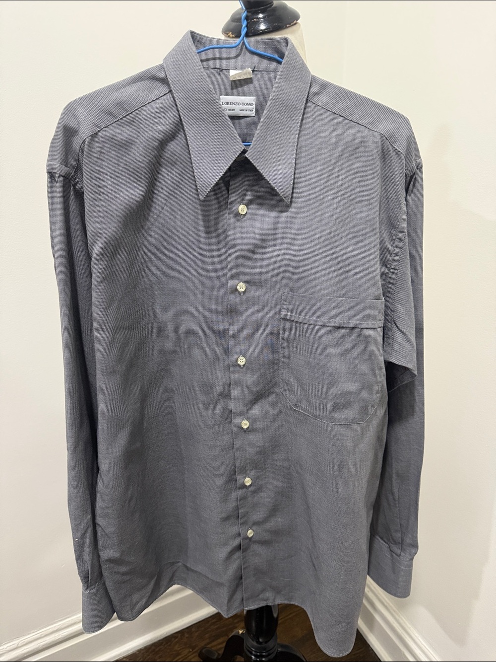 Lorenzo Uomo Men's Long Sleeve Button-Down Shirt in Gray